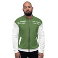 "Regretted" Unisex Bomber Jacket Light Green/White
