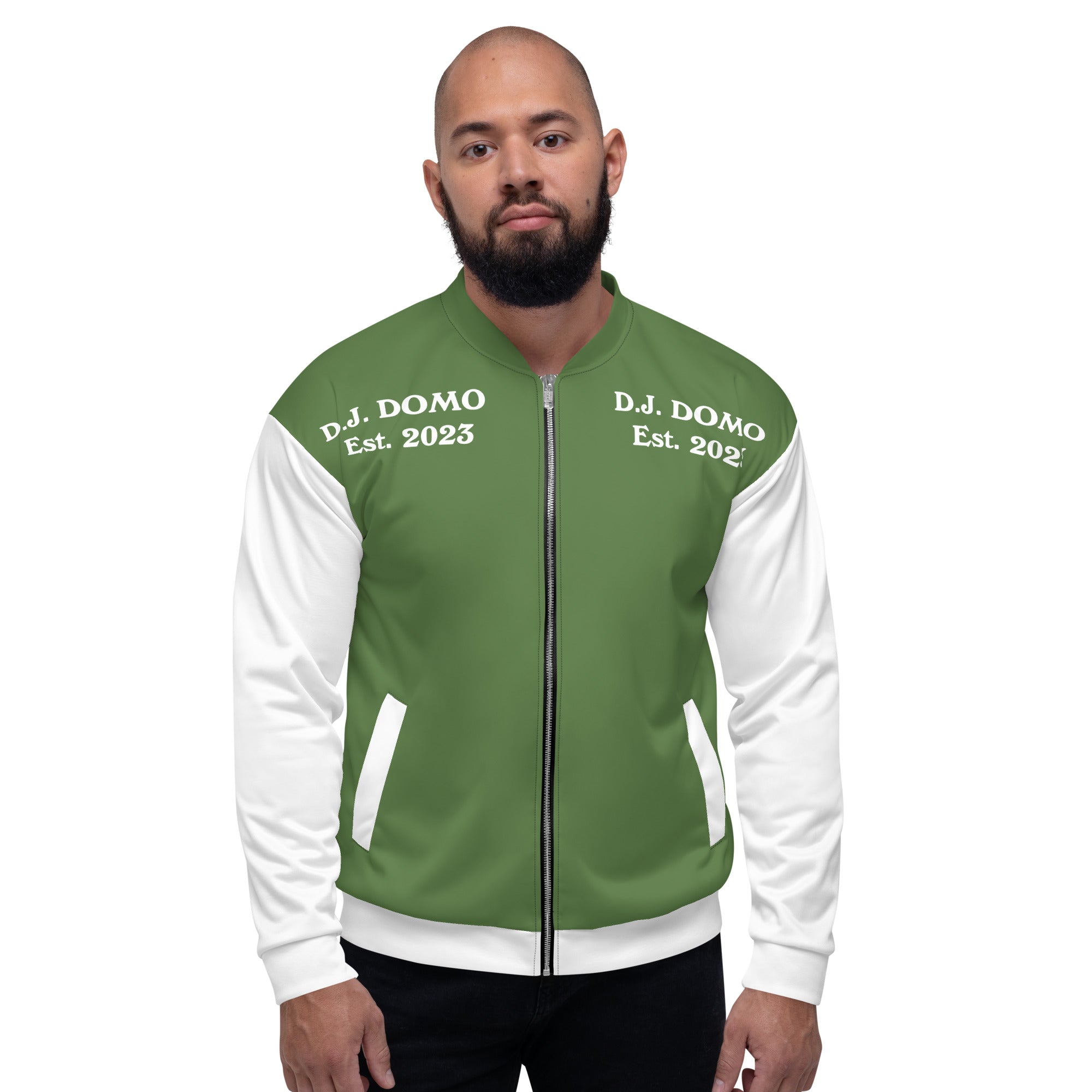 "Regretted" Unisex Bomber Jacket Light Green/White