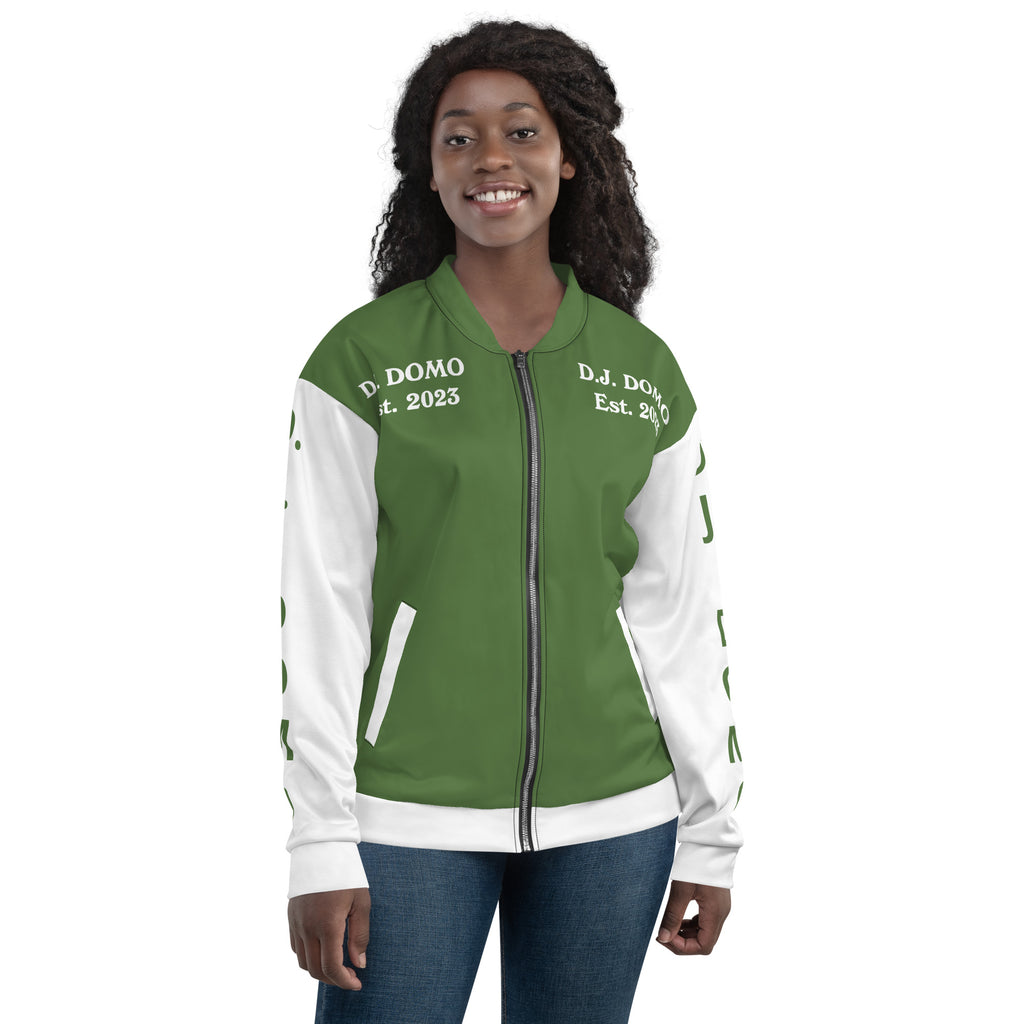 "Regretted" Unisex Bomber Jacket Light Green/White
