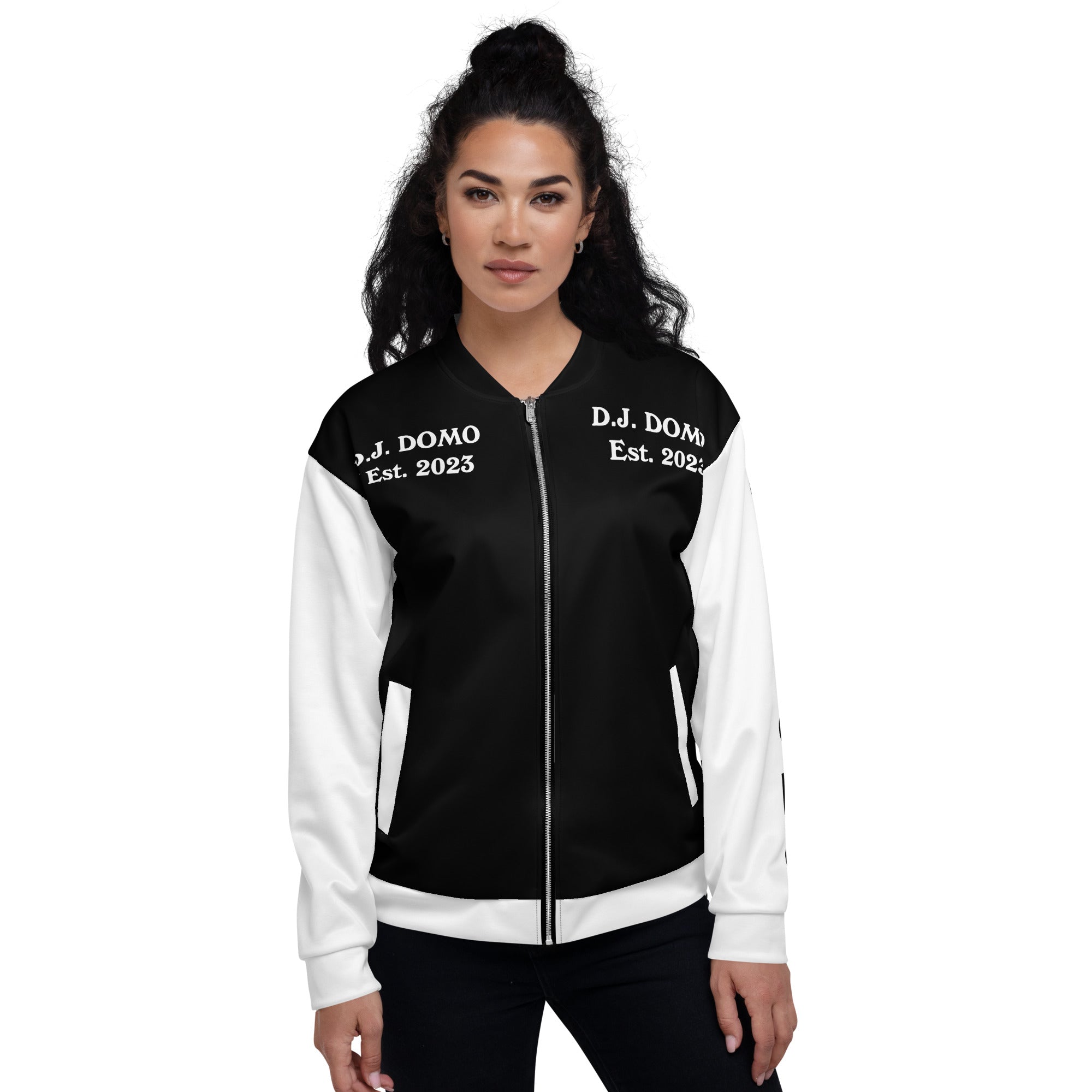 "Regretted" Unisex Bomber Jacket Black/White