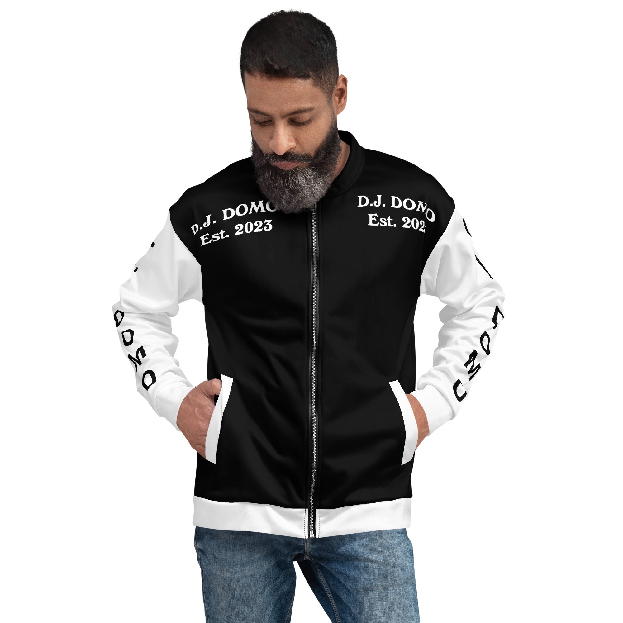 "Regretted" Unisex Bomber Jacket Black/White