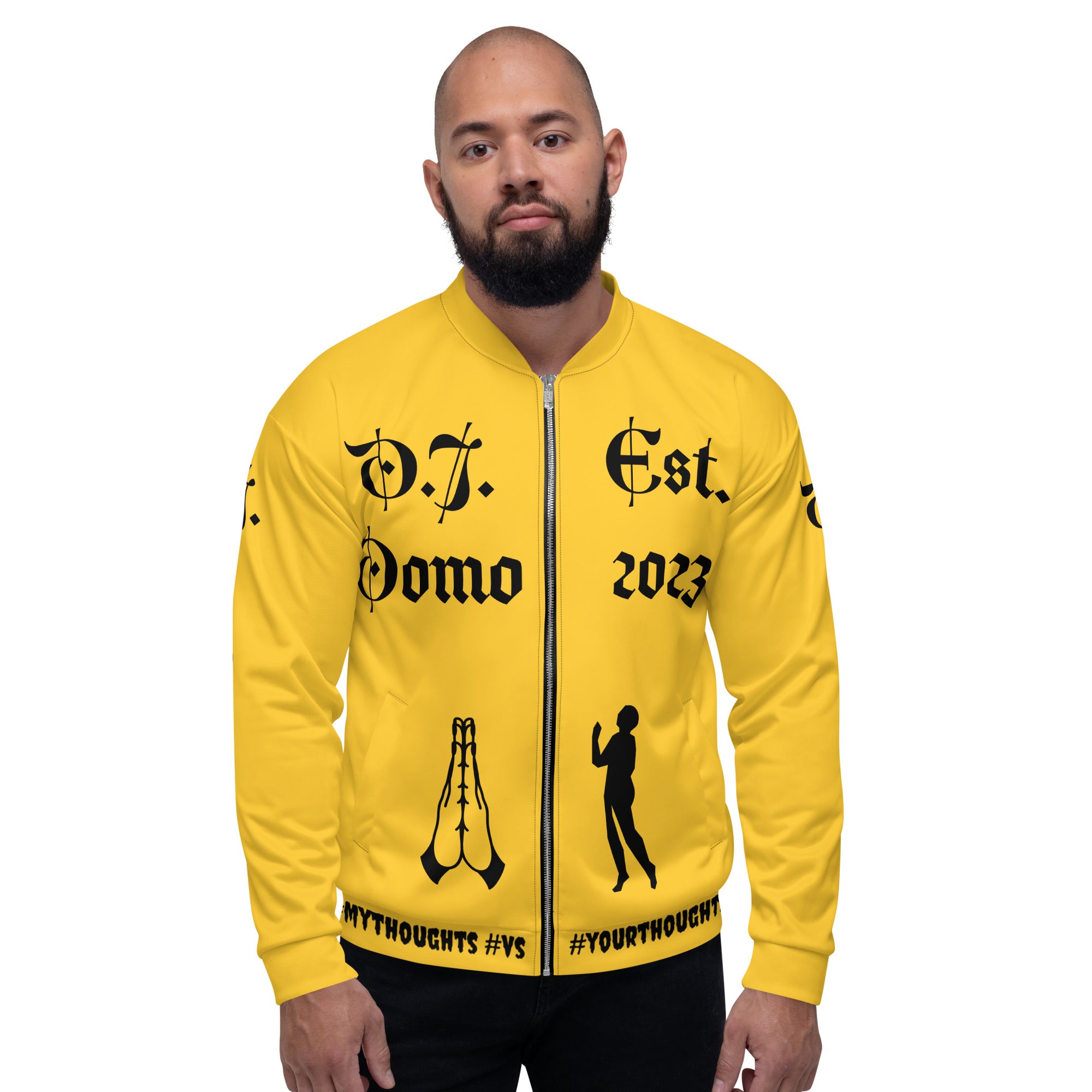 "PRAYER" Unisex Bomber Jacket Gold/Black