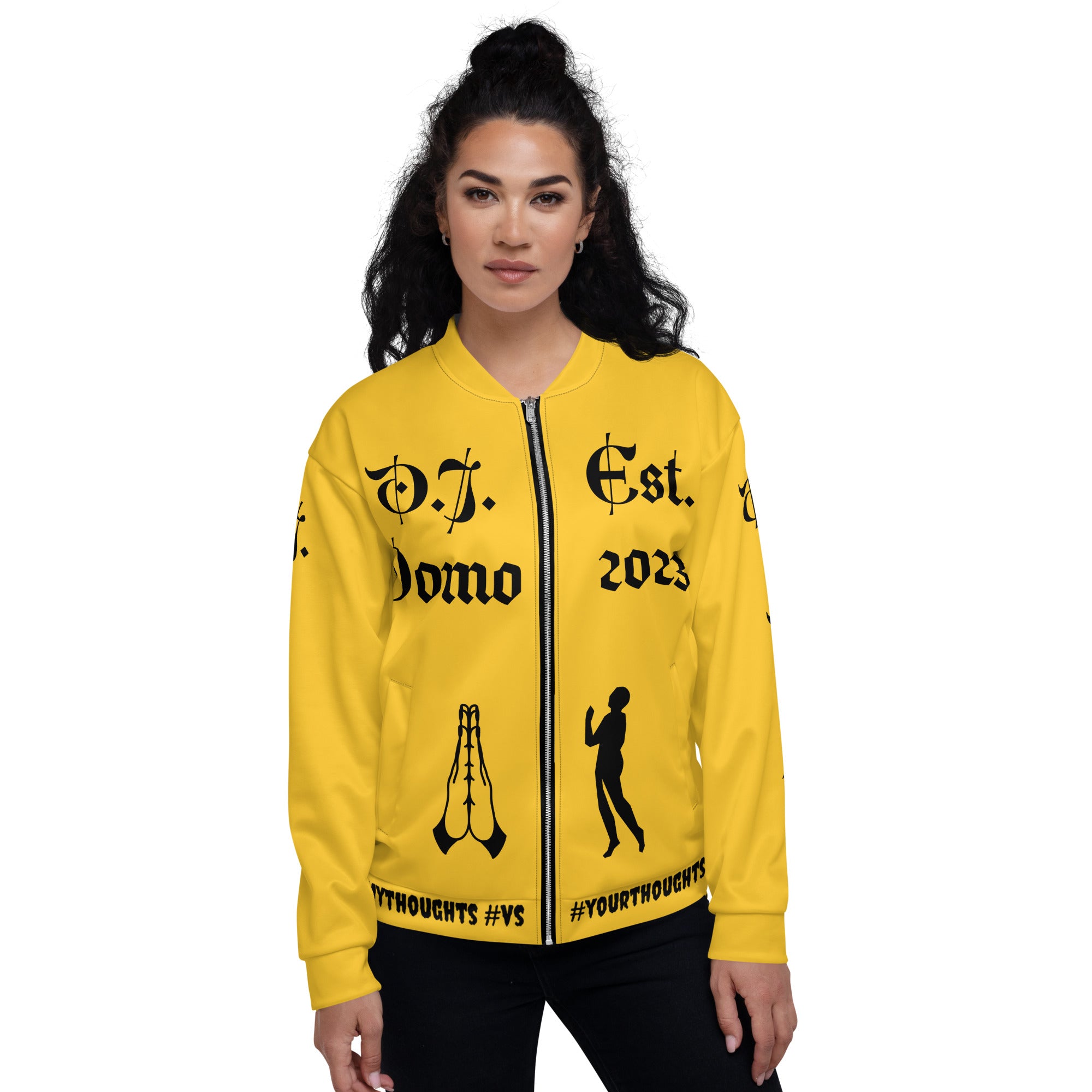 "PRAYER" Unisex Bomber Jacket Gold/Black
