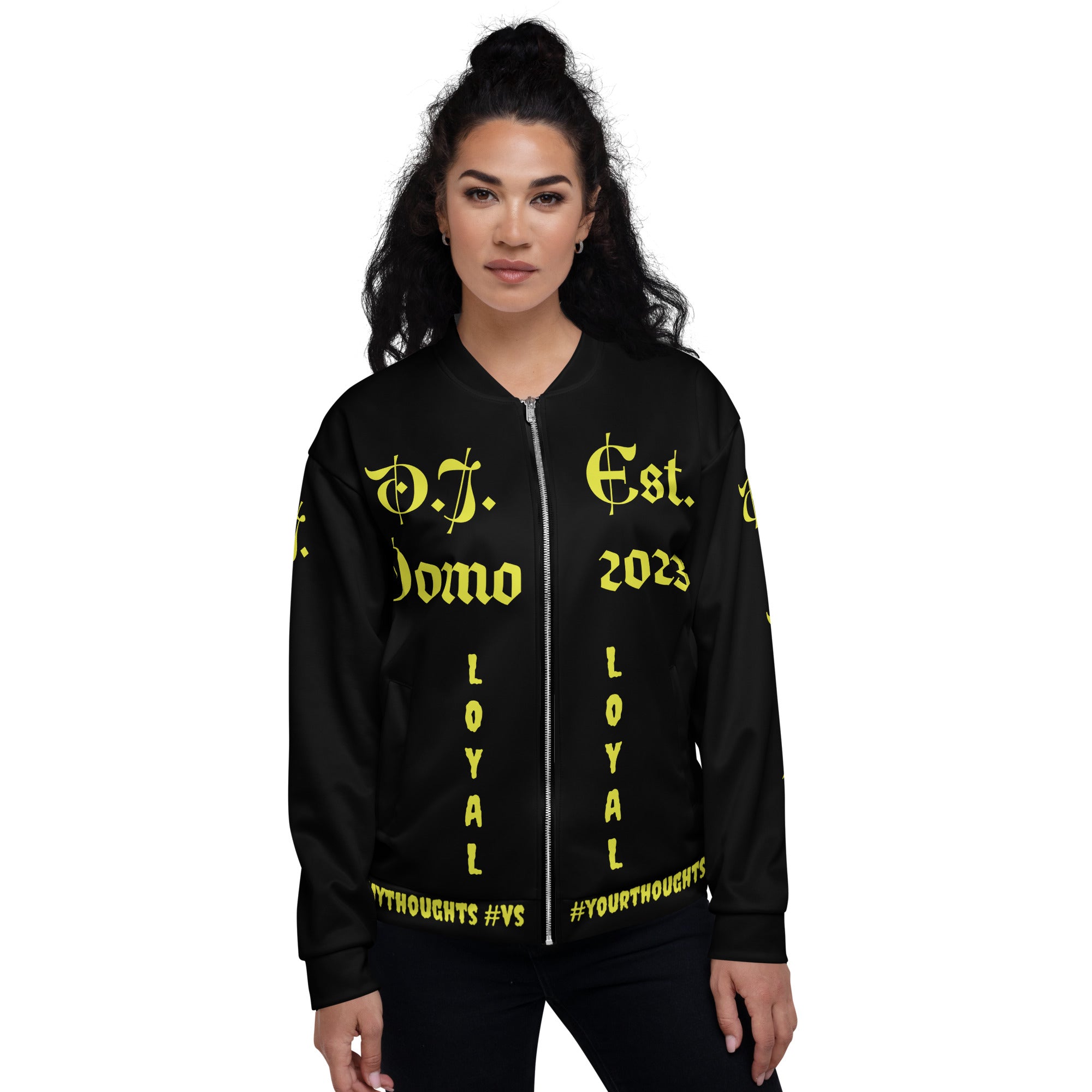 "LOYAL" Unisex Bomber Jacket Black/Gold