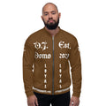 "LOYAL" Unisex Bomber Jacket Brown/White