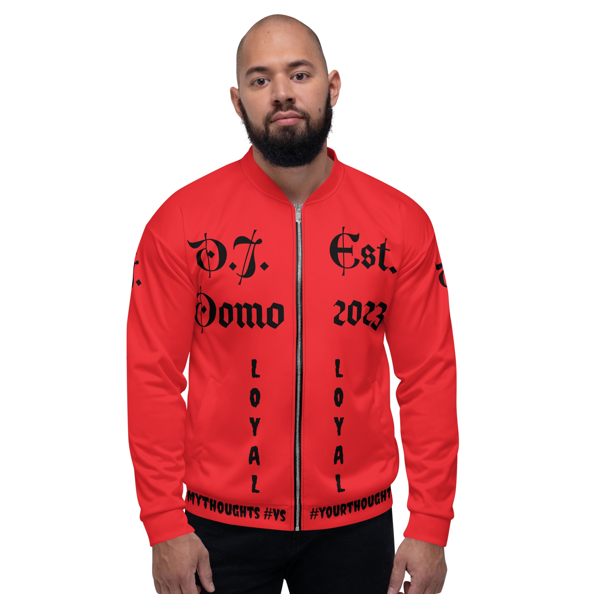 "LOYAL" Unisex Bomber Jacket Red/Black