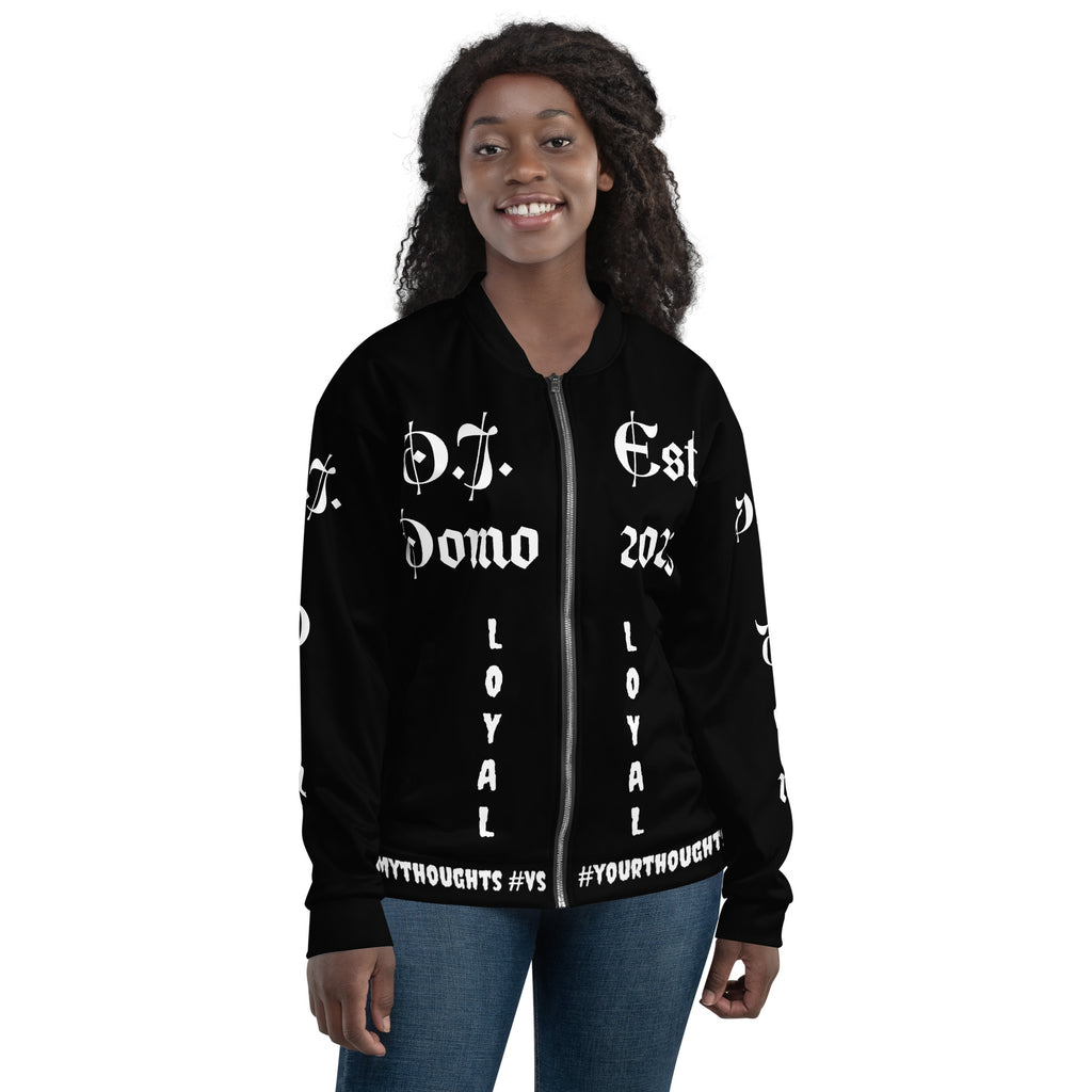 "LOYAL" Unisex Bomber Jacket Black/White