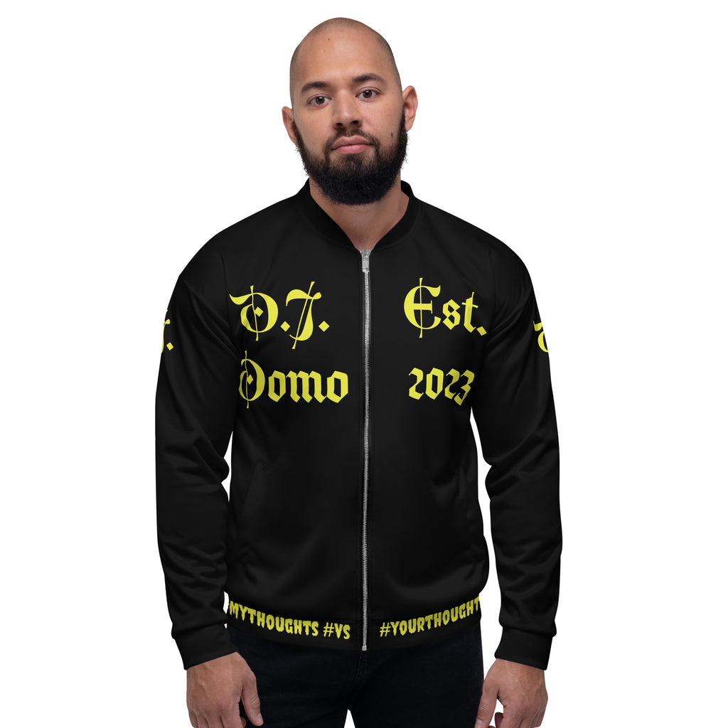 "What is a Friend?" Unisex Bomber Jacket Black/Gold