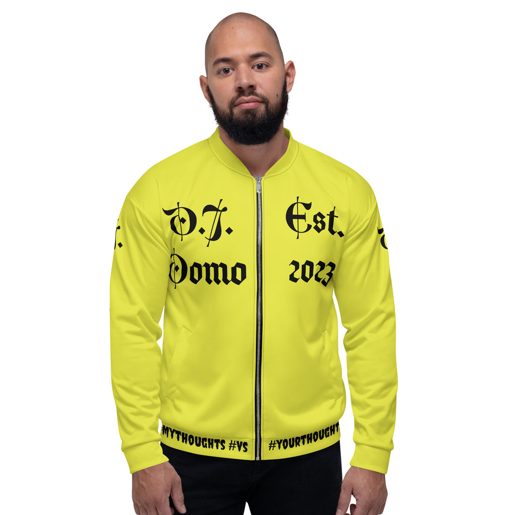 "What is a Friend?" Unisex Bomber Jacket Yellow/Black