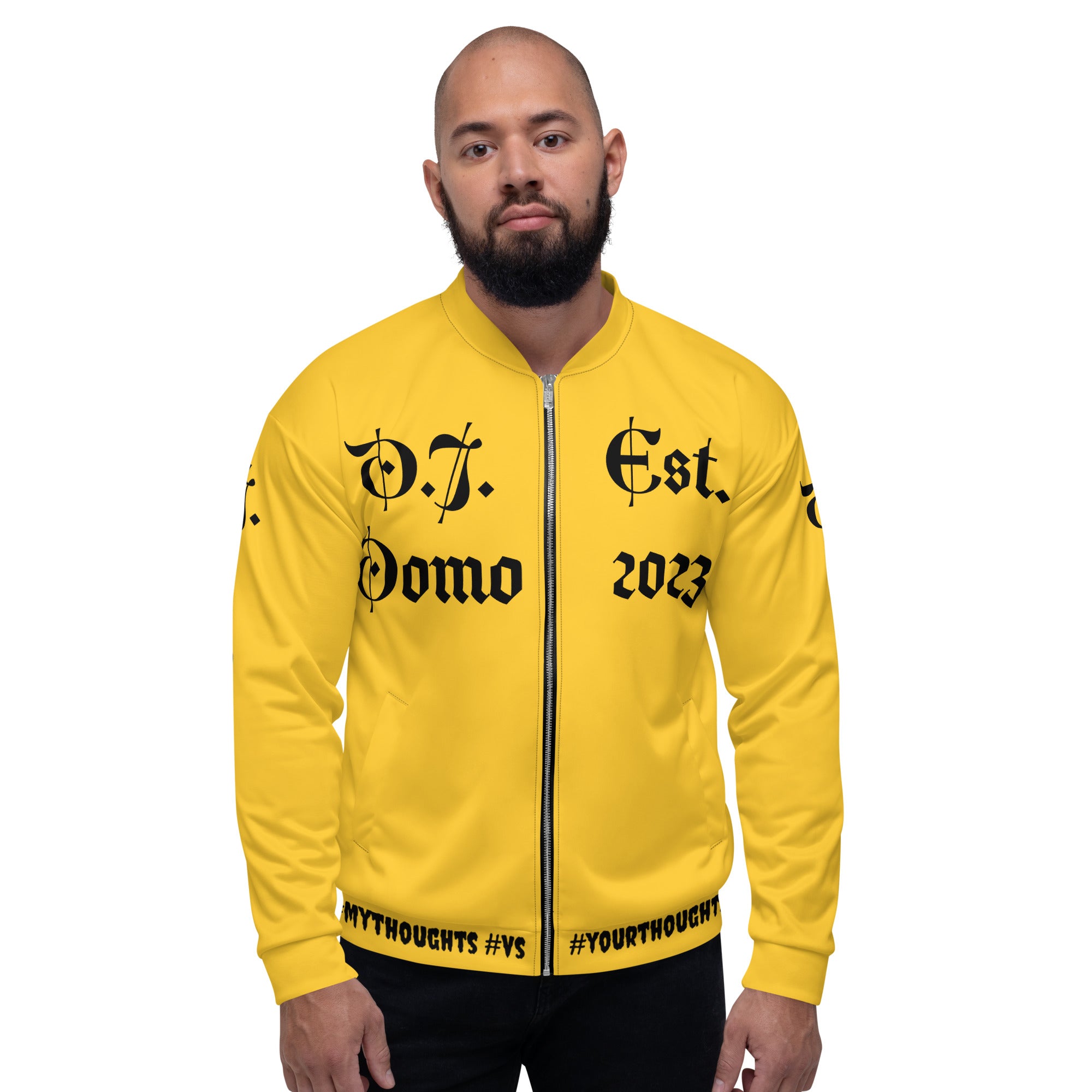 "What is a Friend?" Unisex Bomber Jacket Gold/Black
