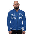 "What is a Friend?" Unisex Bomber Jacket Dark Blue/White