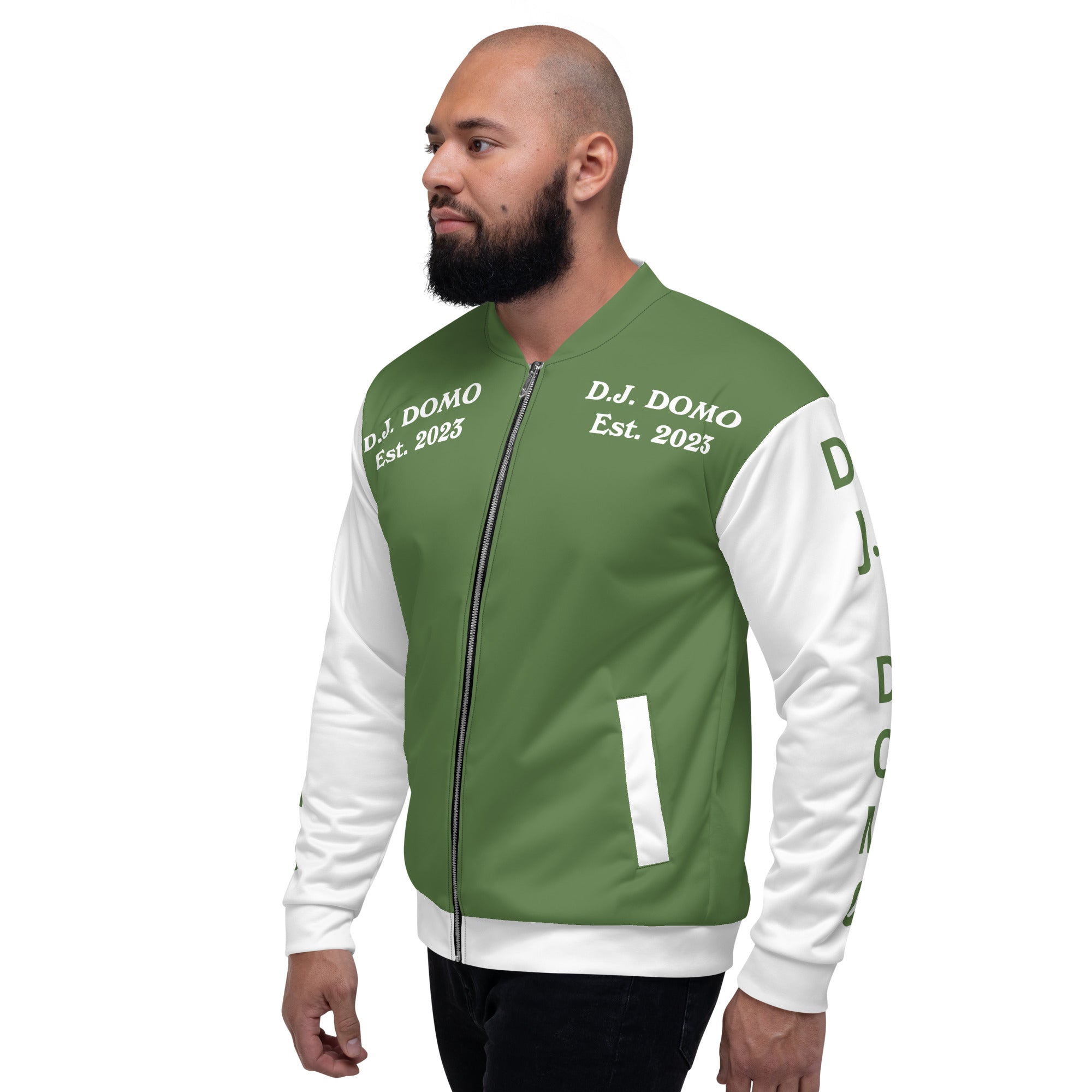 "Regretted" Unisex Bomber Jacket Light Green/White