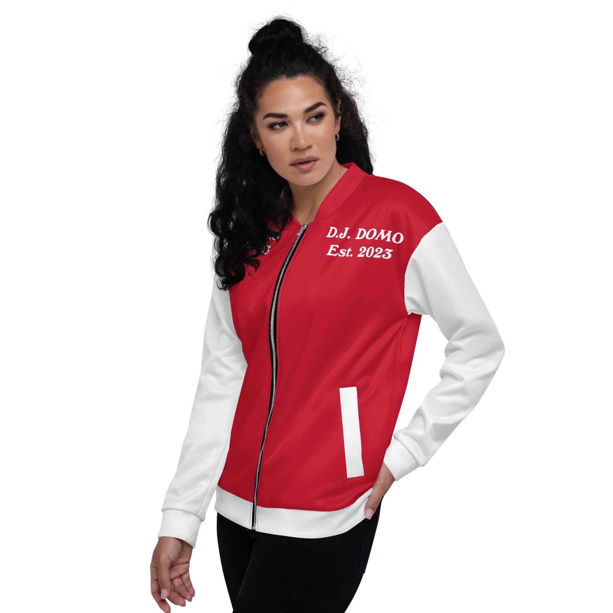 "Regretted" Unisex Bomber Jacket Red/White
