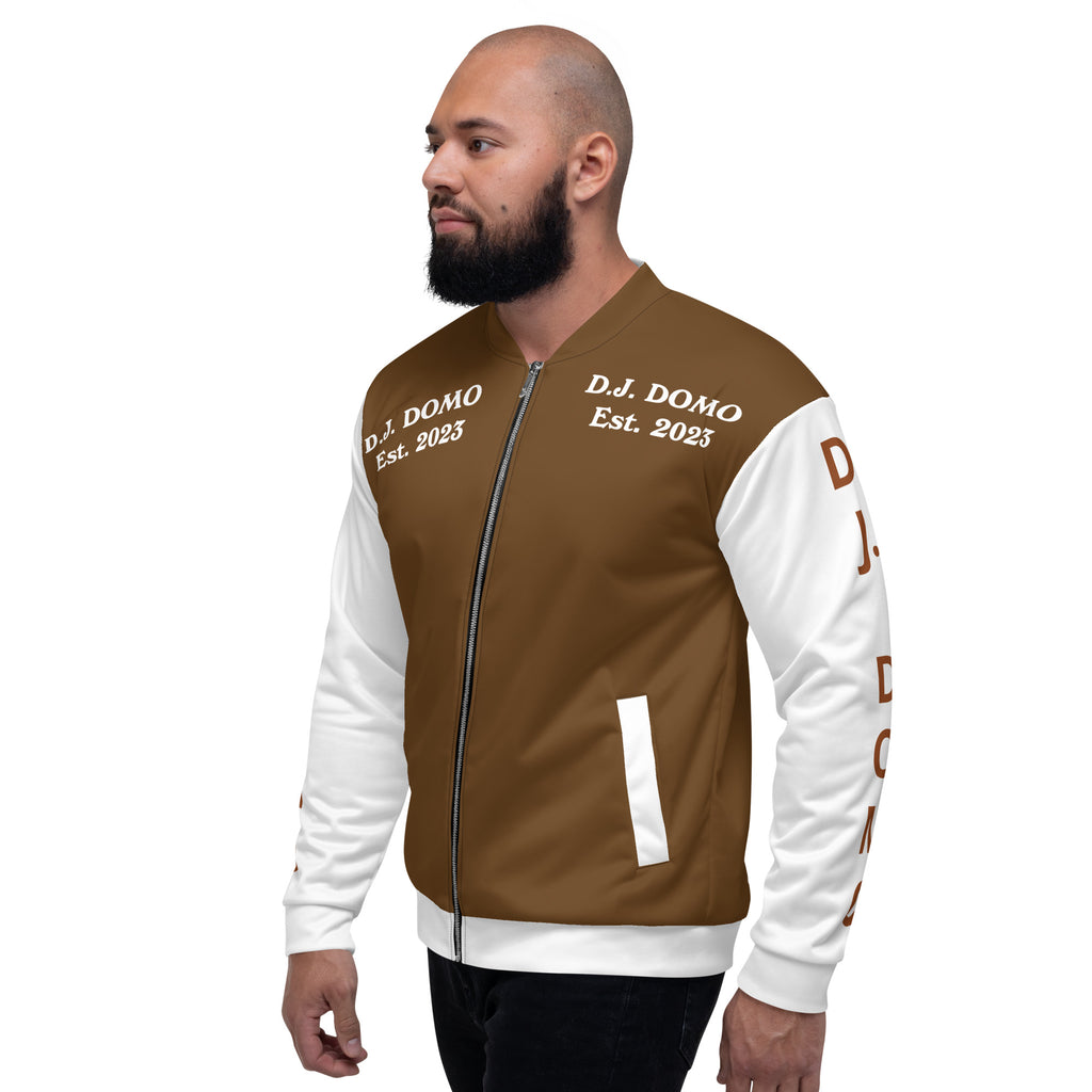 "Regretted" Unisex Bomber Jacket Brown/White