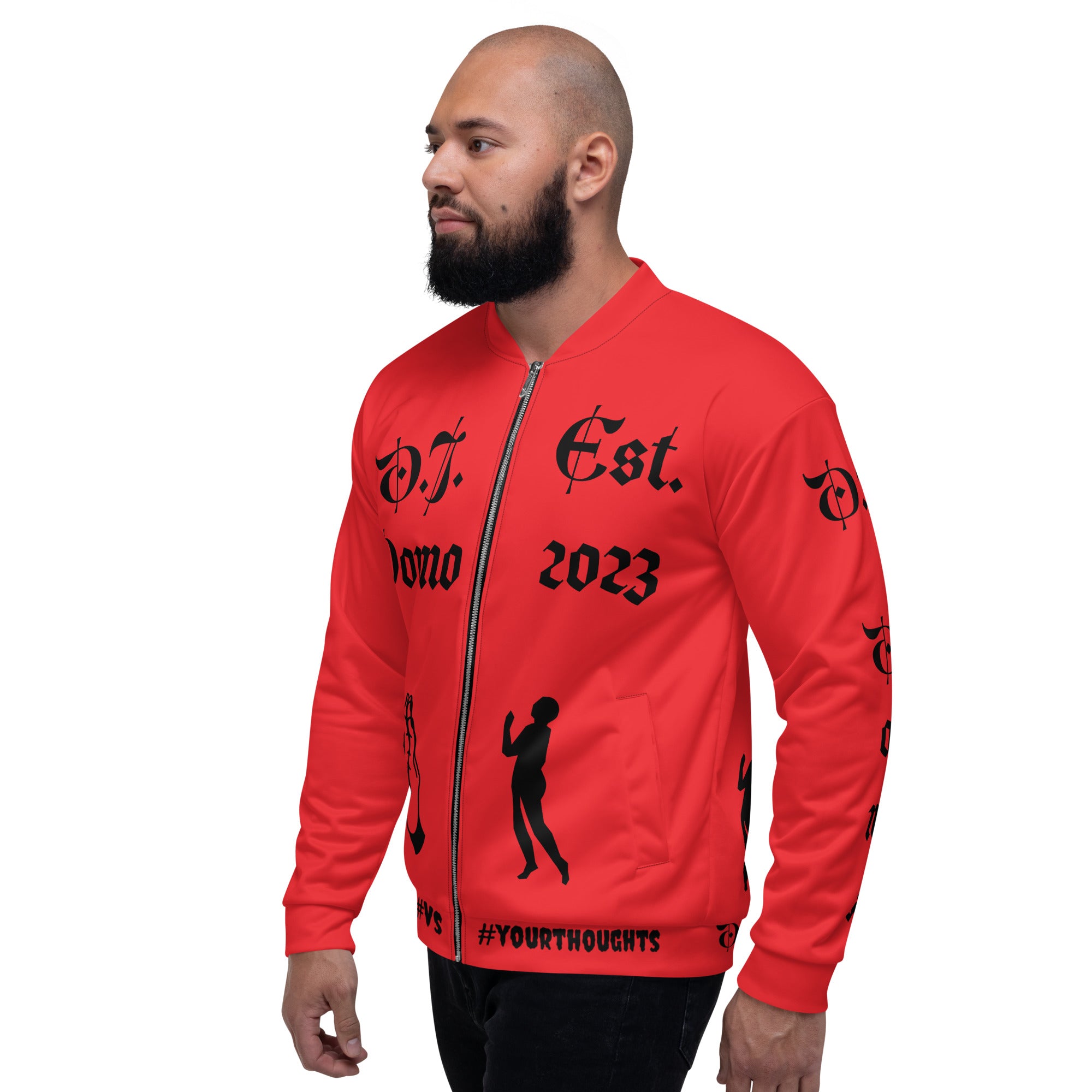 "PRAYER" Unisex Bomber Jacket Red/Black