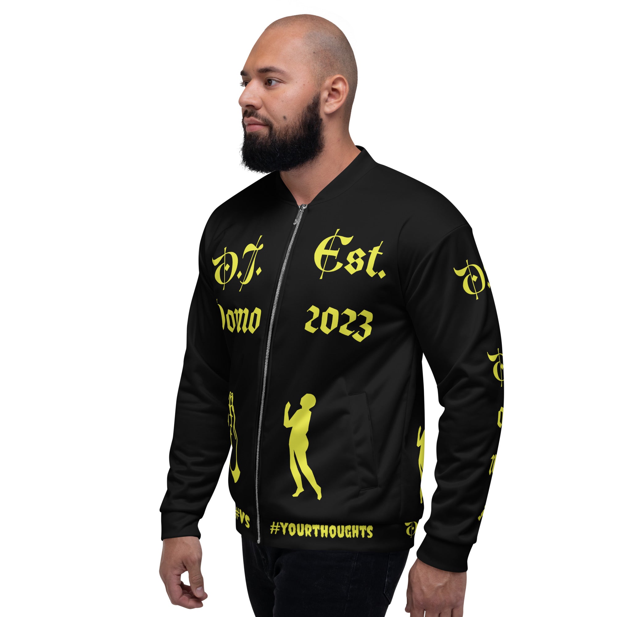 "PRAYER" Unisex Bomber Jacket Black/Gold
