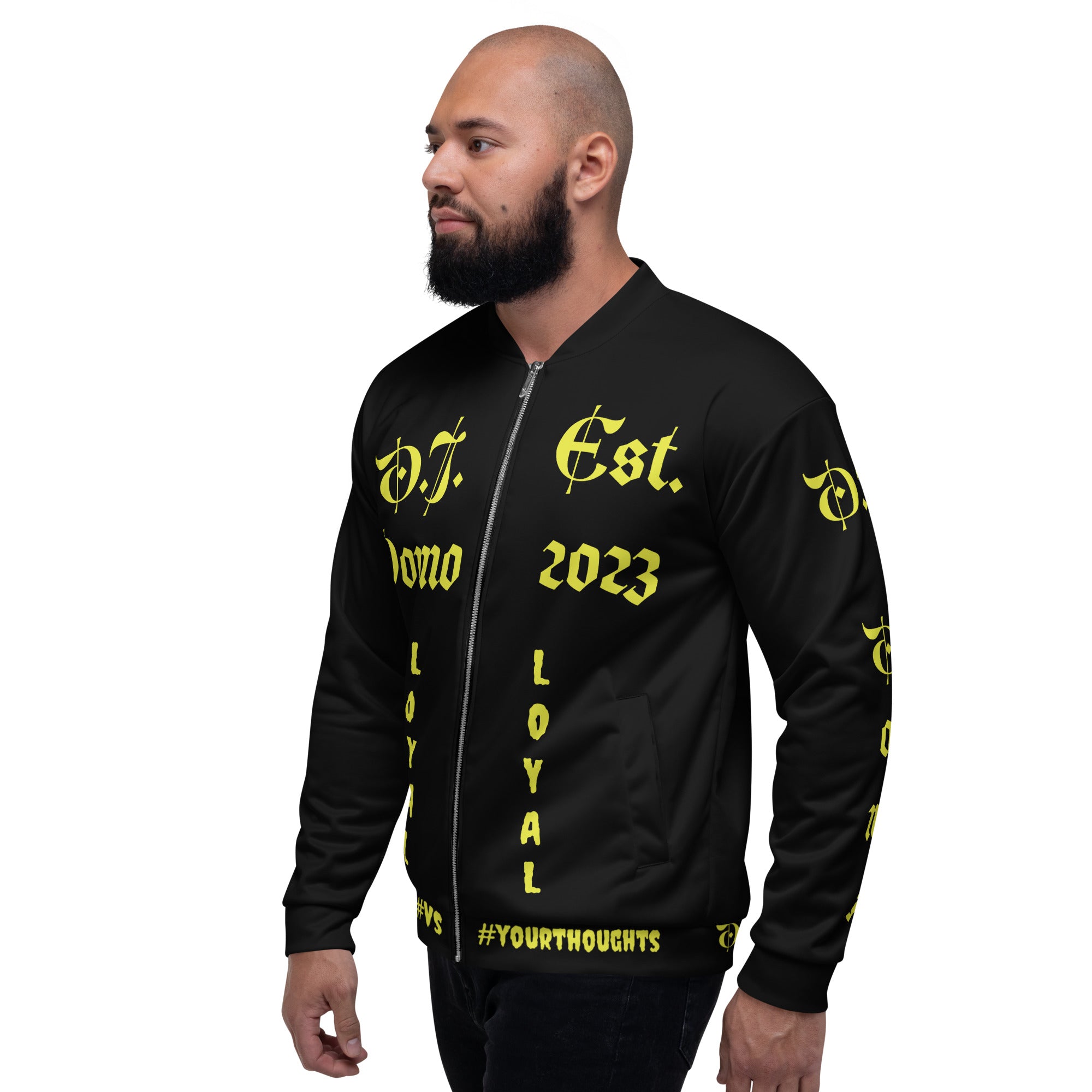 "LOYAL" Unisex Bomber Jacket Black/Gold