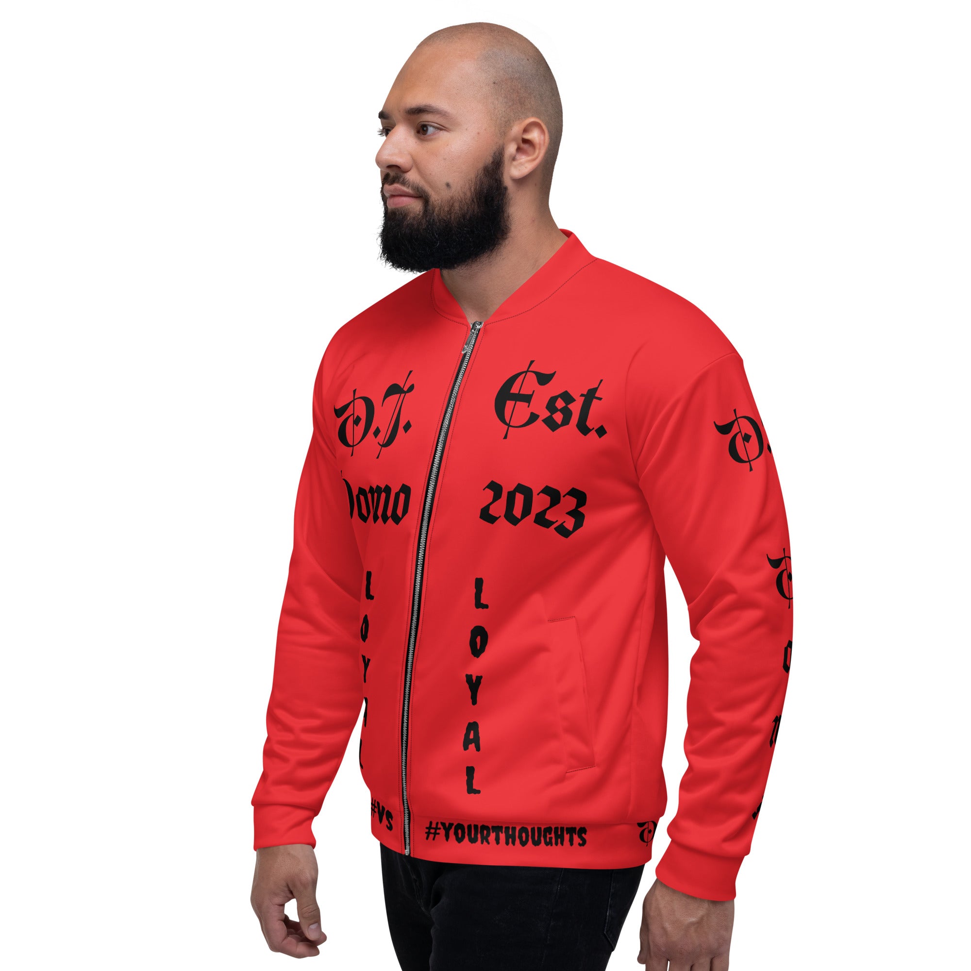 "LOYAL" Unisex Bomber Jacket Red/Black