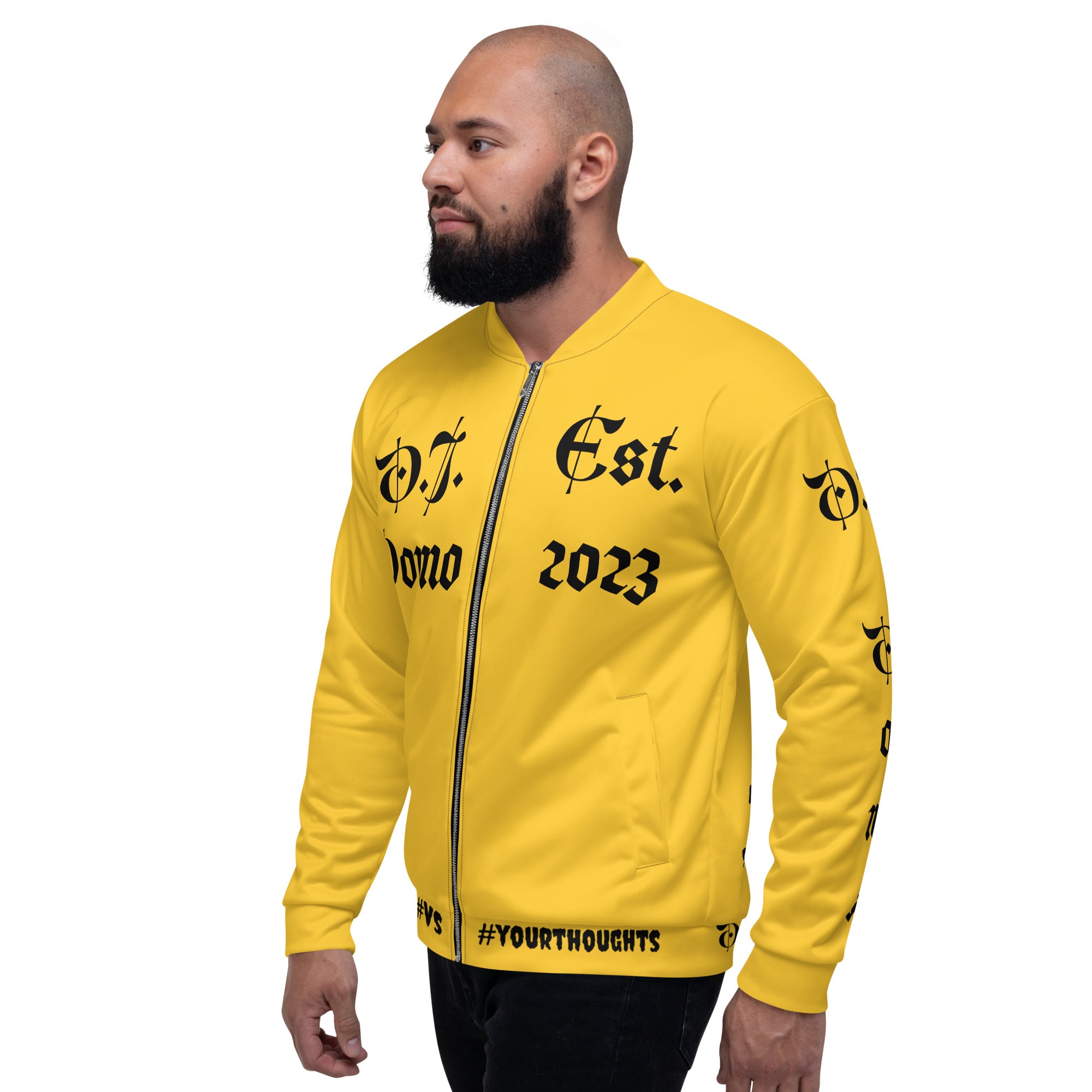 "What is a Friend?" Unisex Bomber Jacket Gold/Black