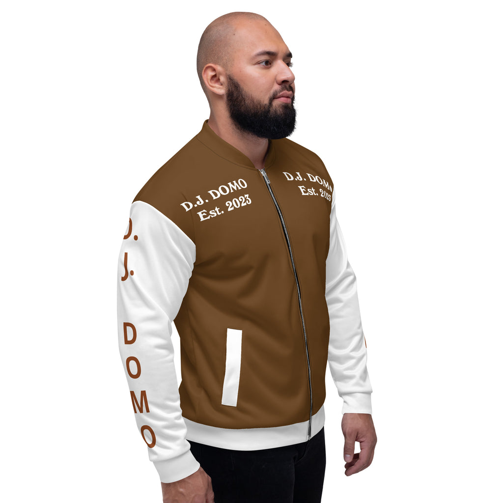 "Regretted" Unisex Bomber Jacket Brown/White