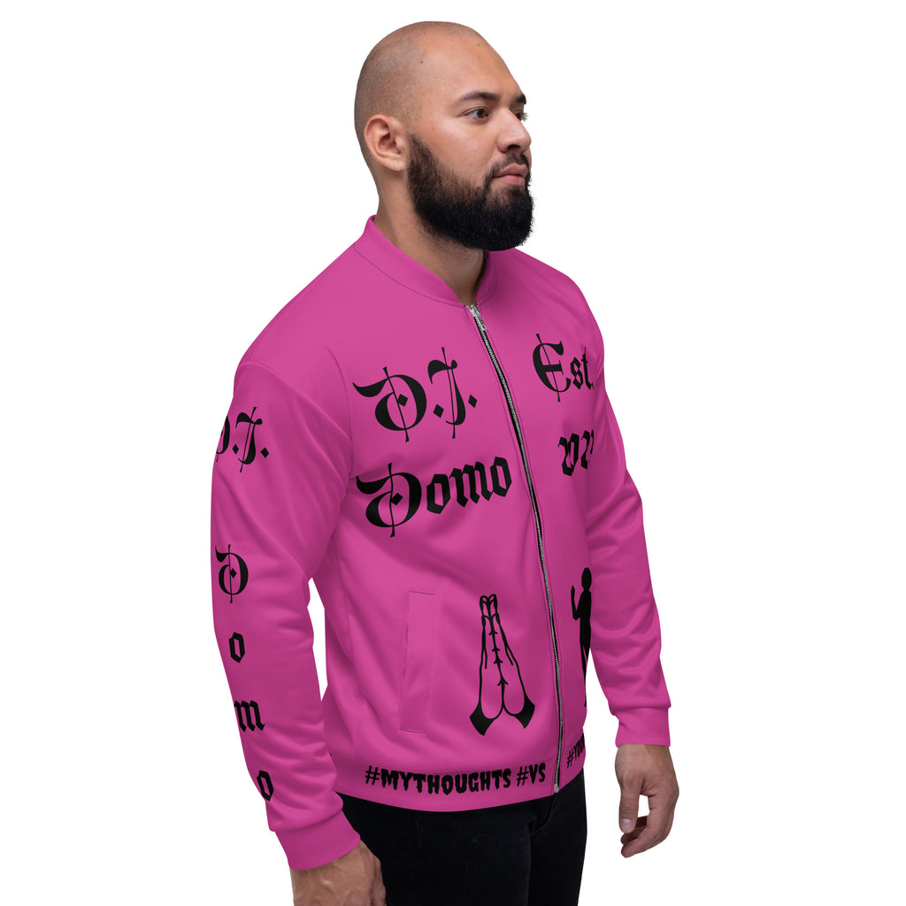 "PRAYER" Unisex Bomber Jacket Pink/Black