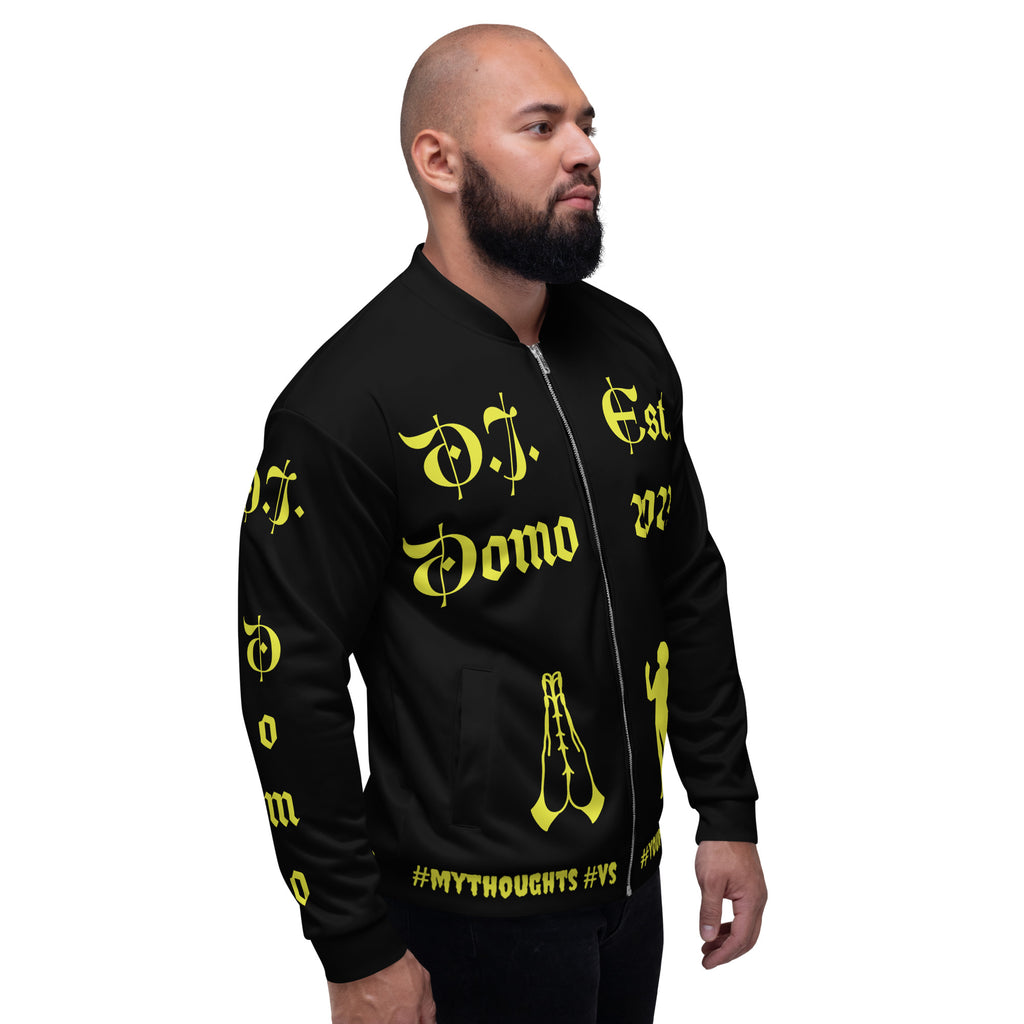 "PRAYER" Unisex Bomber Jacket Black/Gold