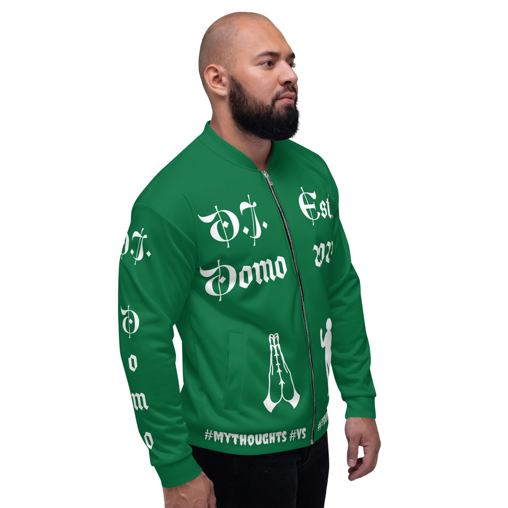 "PRAYER" Unisex Bomber Jacket Green/White