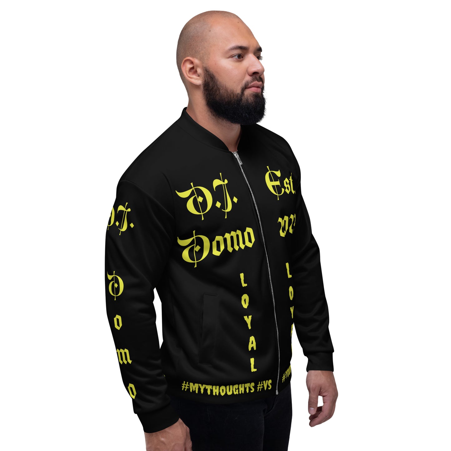 D.J. Domo "LOYAL" Unisex Bomber Jacket Black/Gold