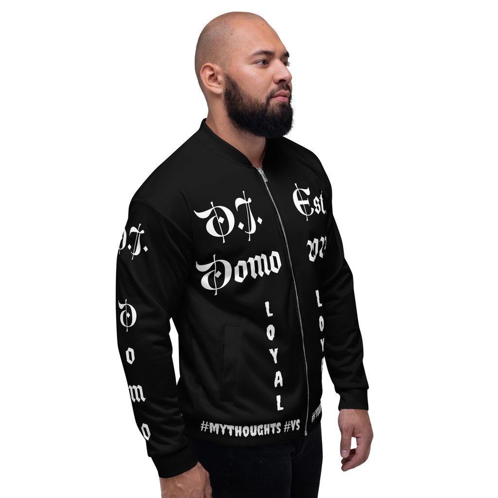 "LOYAL" Unisex Bomber Jacket Black/White