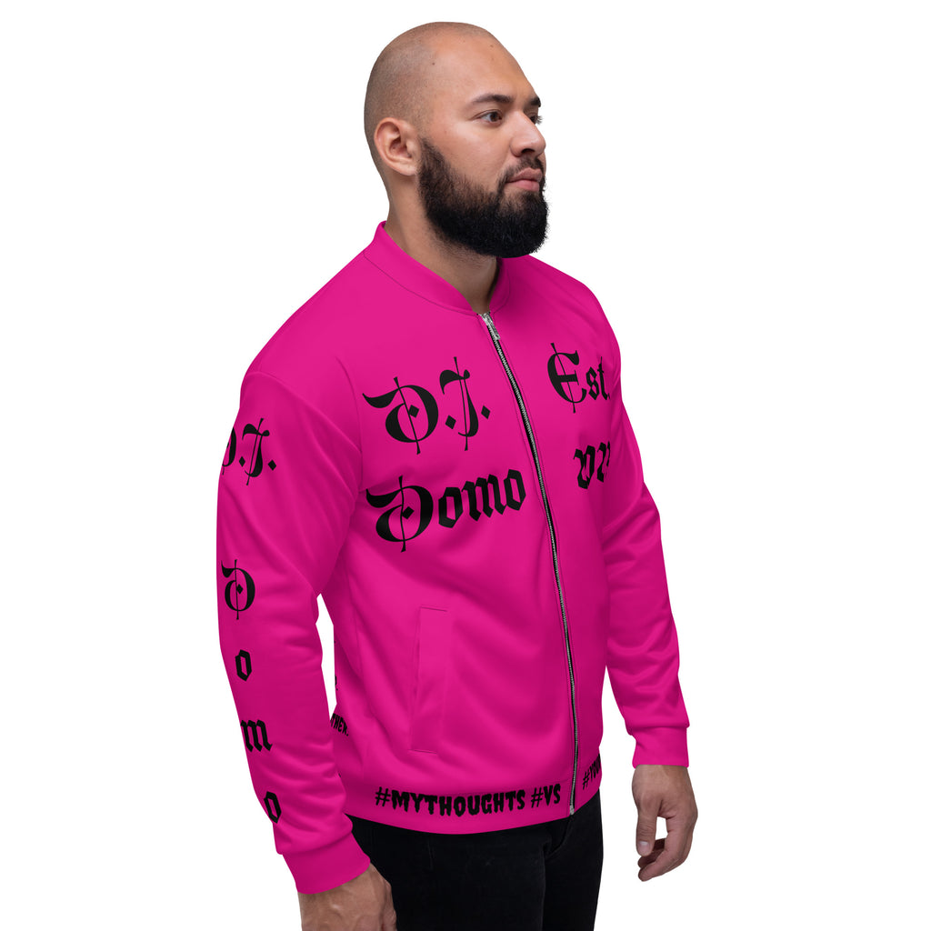 "What is a Friend?" Unisex Bomber Jacket Pink/Black