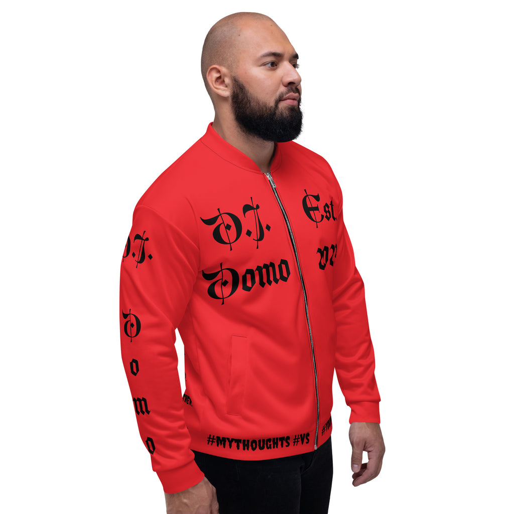 "What is a Friend?" Unisex Bomber Jacket Red/Black