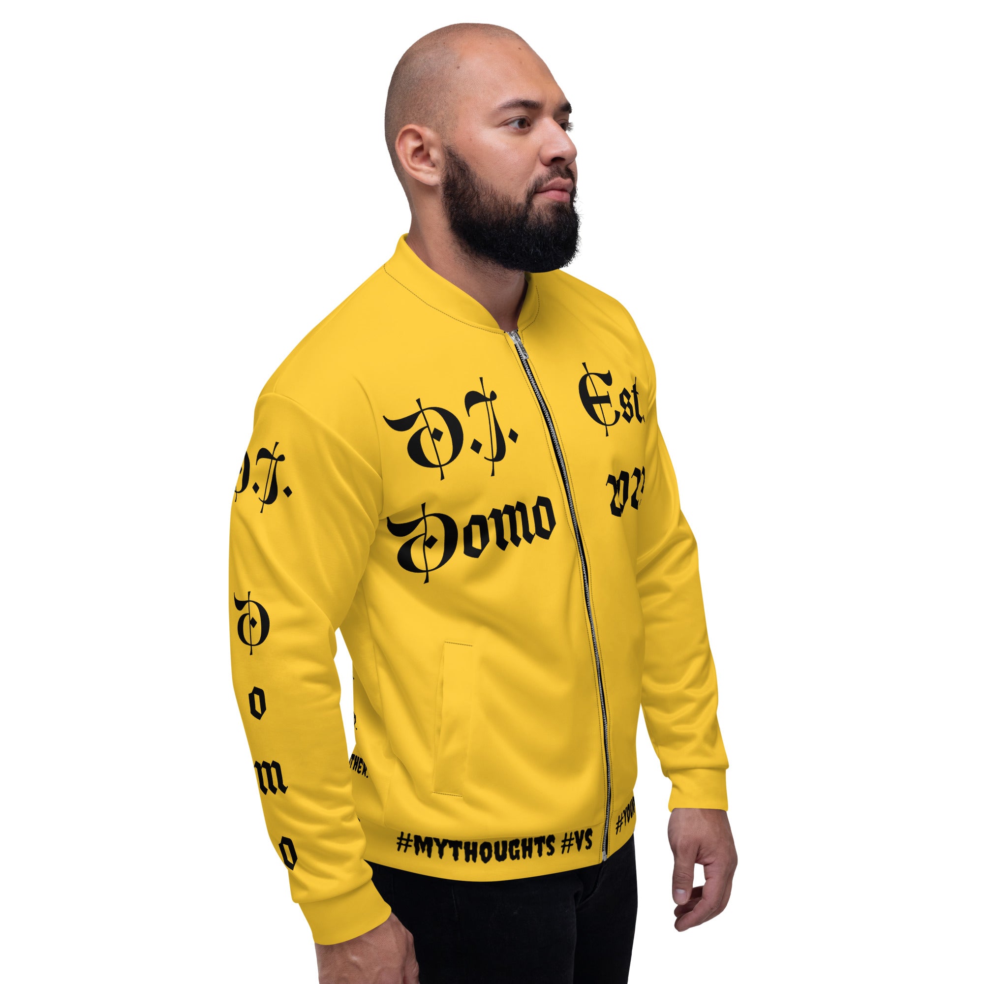 "What is a Friend?" Unisex Bomber Jacket Gold/Black