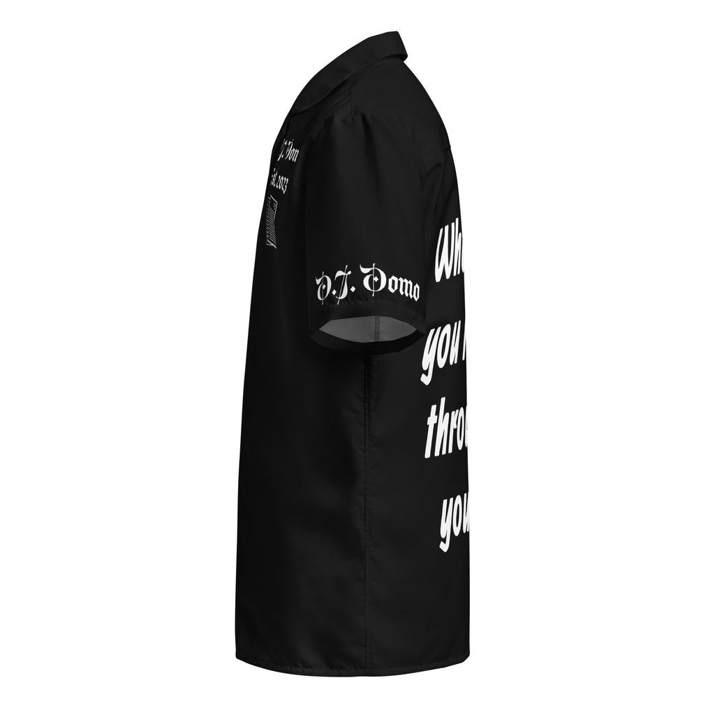 D.J. Domo "What Have You Learned" Unisex Button Shirt Black/White