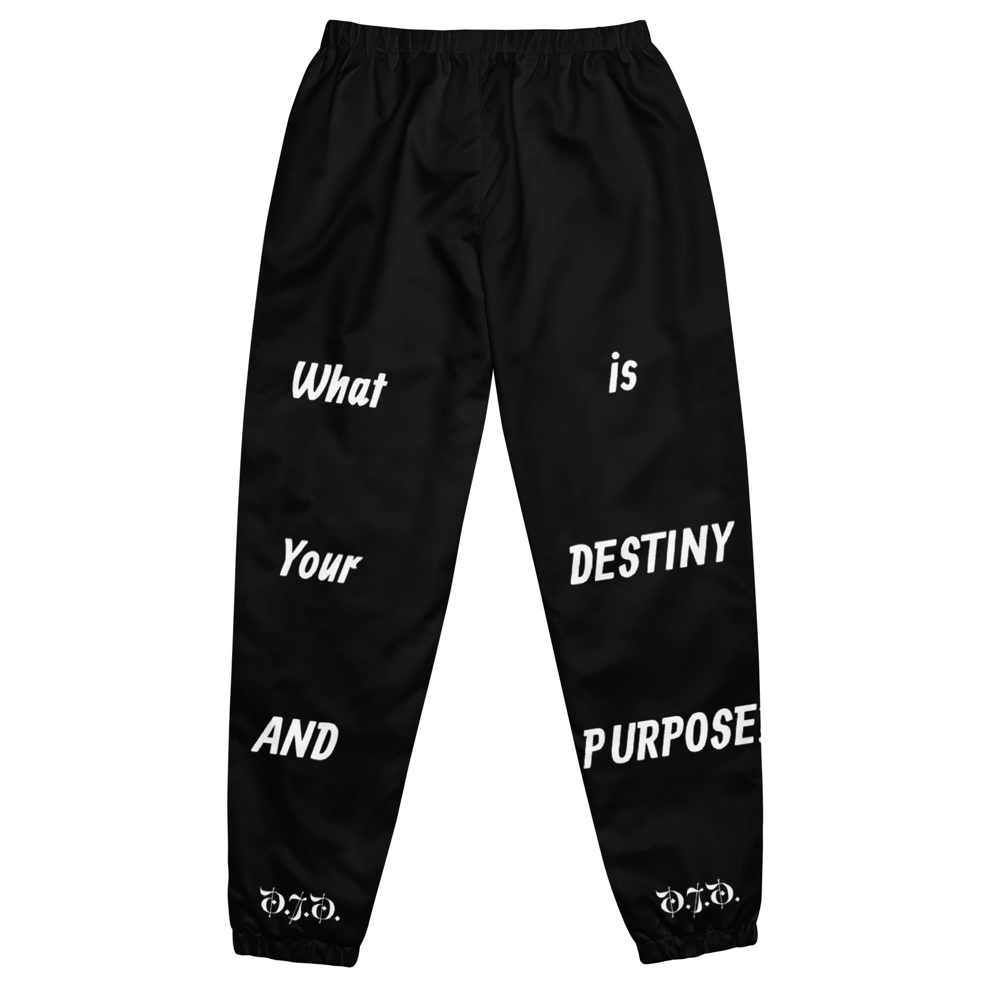 "Destiny & Purpose" Unisex Track Pants Black/White