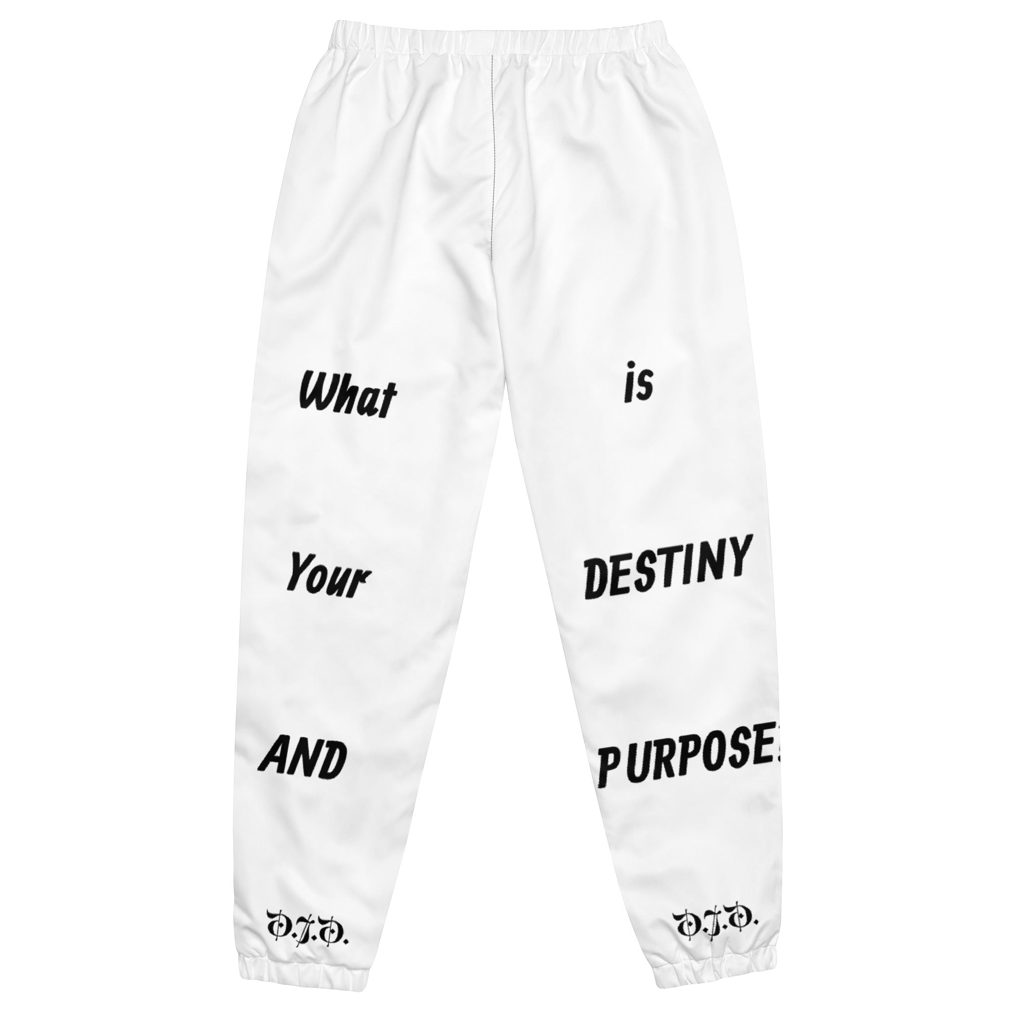 "Destiny & Purpose" Unisex Track Pants White/Black