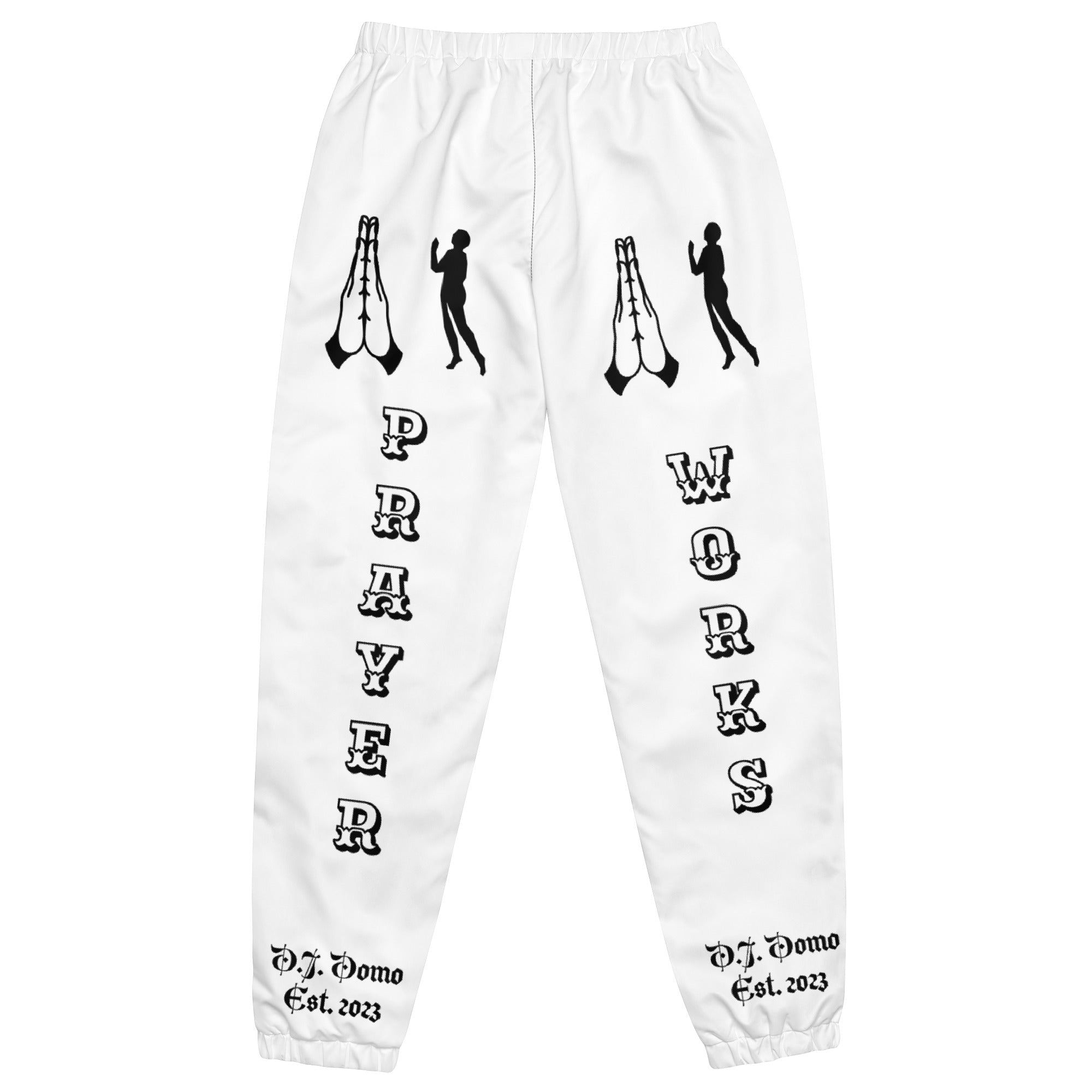 D.J. Domo "Prayer" Unisex Track Pants White/Black