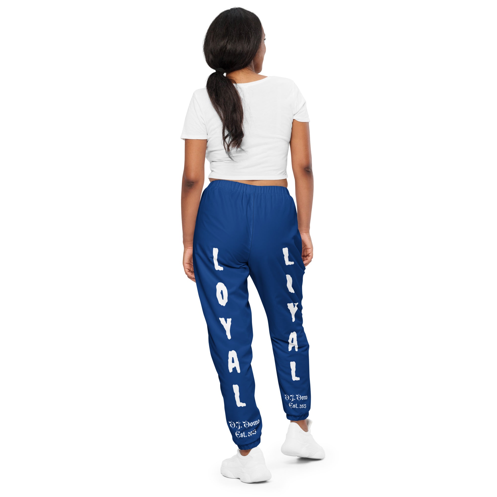 D.J. Domo "LOYAL" Unisex Track Pants Dark Blue/White