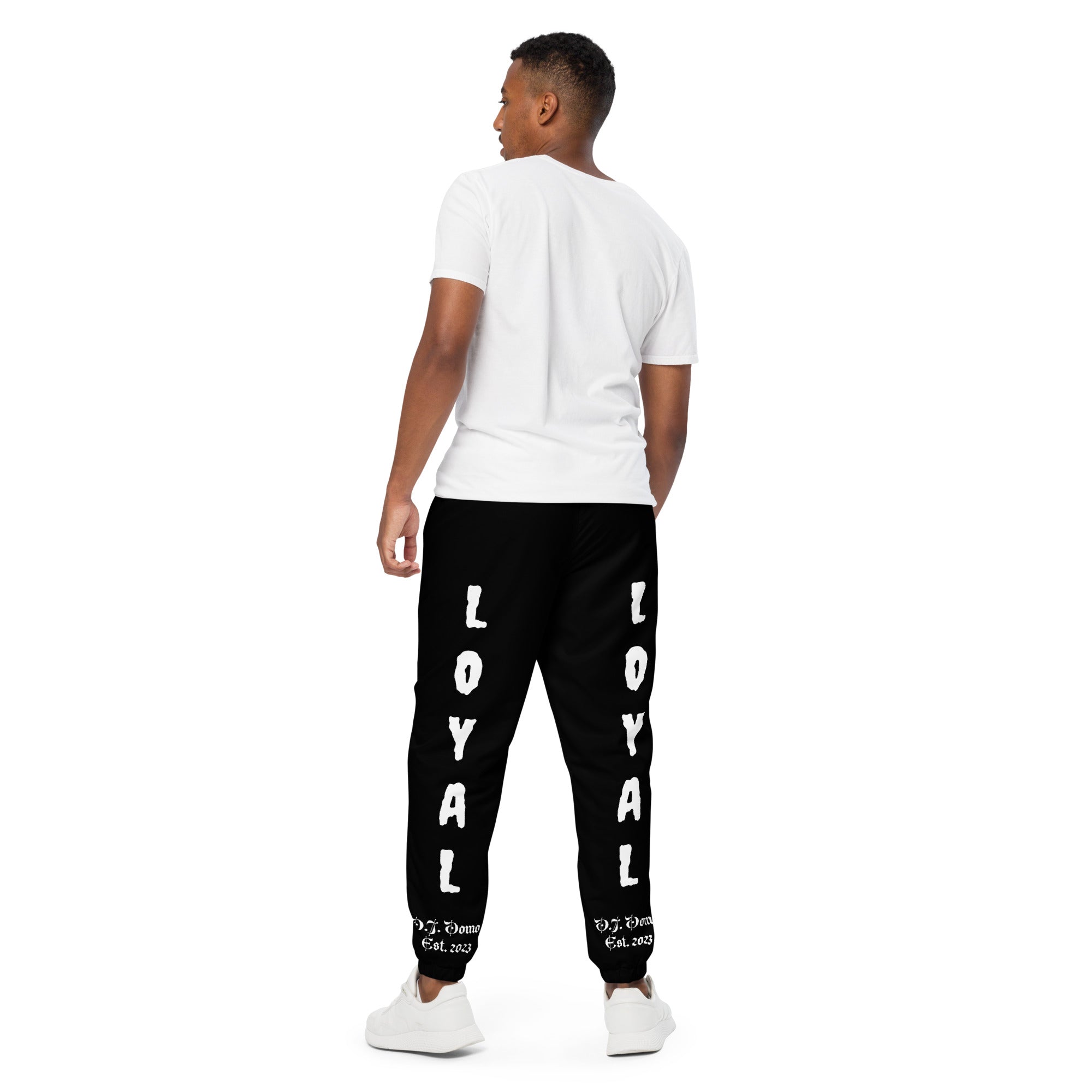 D.J. Domo "LOYAL" Unisex Track Pants Black/White