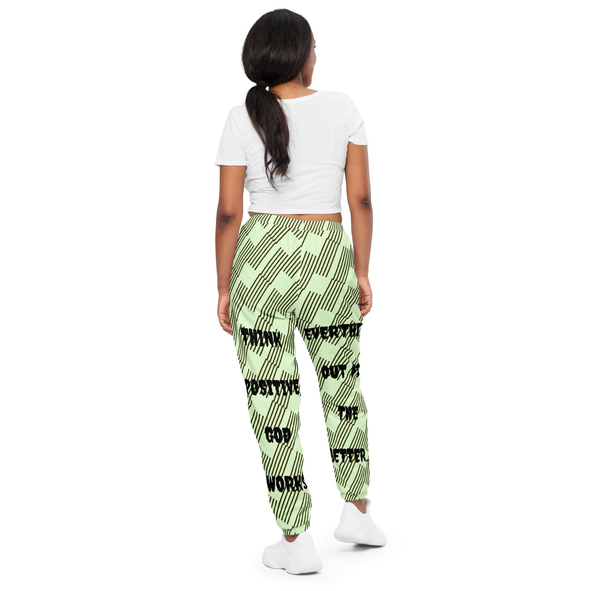 "In The Zone Think Positive" Unisex Track Pants Green