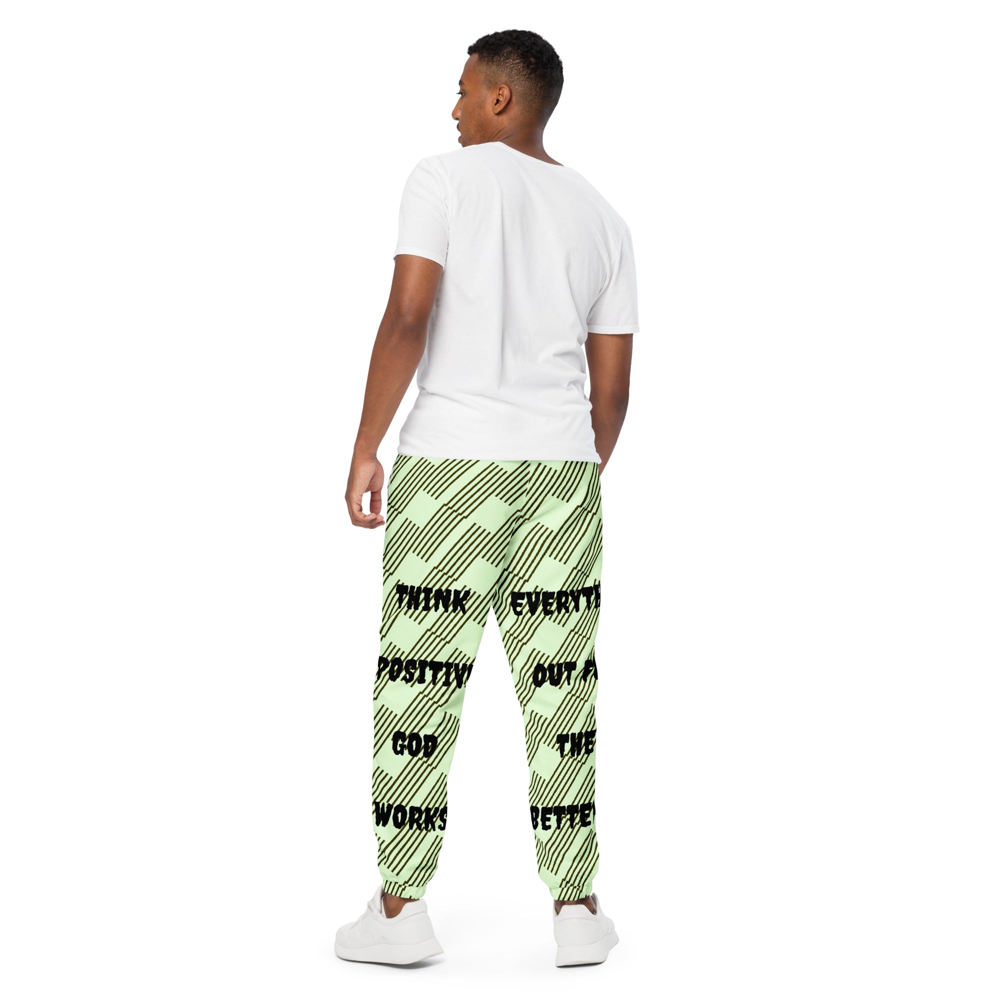 "In The Zone Think Positive" Unisex Track Pants Green