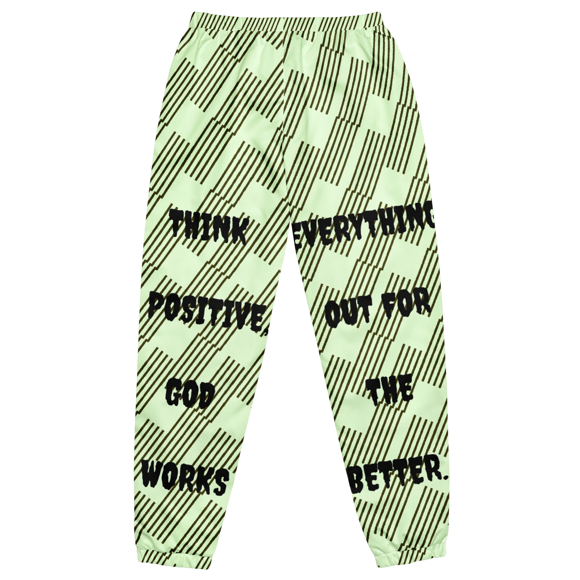 "In The Zone Think Positive" Unisex Track Pants Green