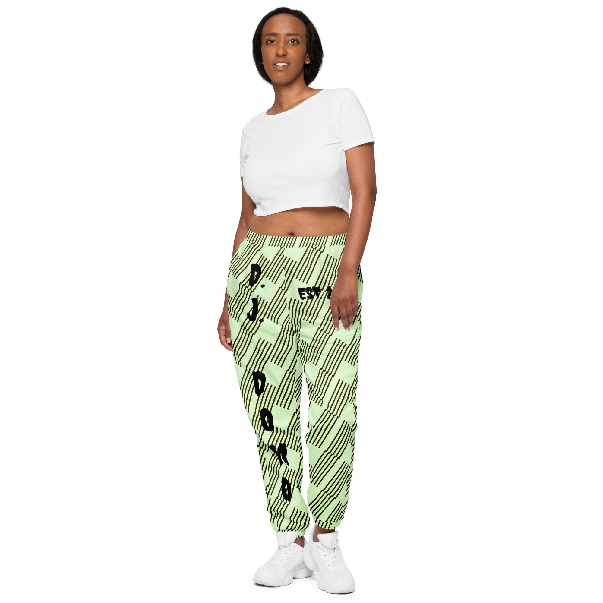"In The Zone Think Positive" Unisex Track Pants Green