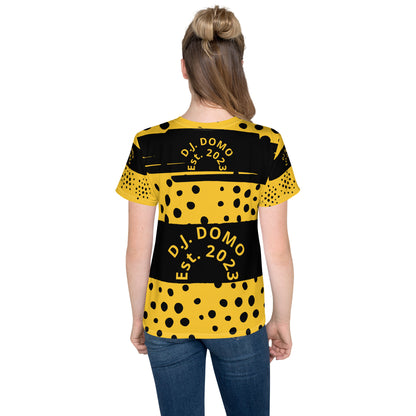 D.J. Domo "Bee Dots" Youth Unisex Crew Neck T-Shirts Black/Gold