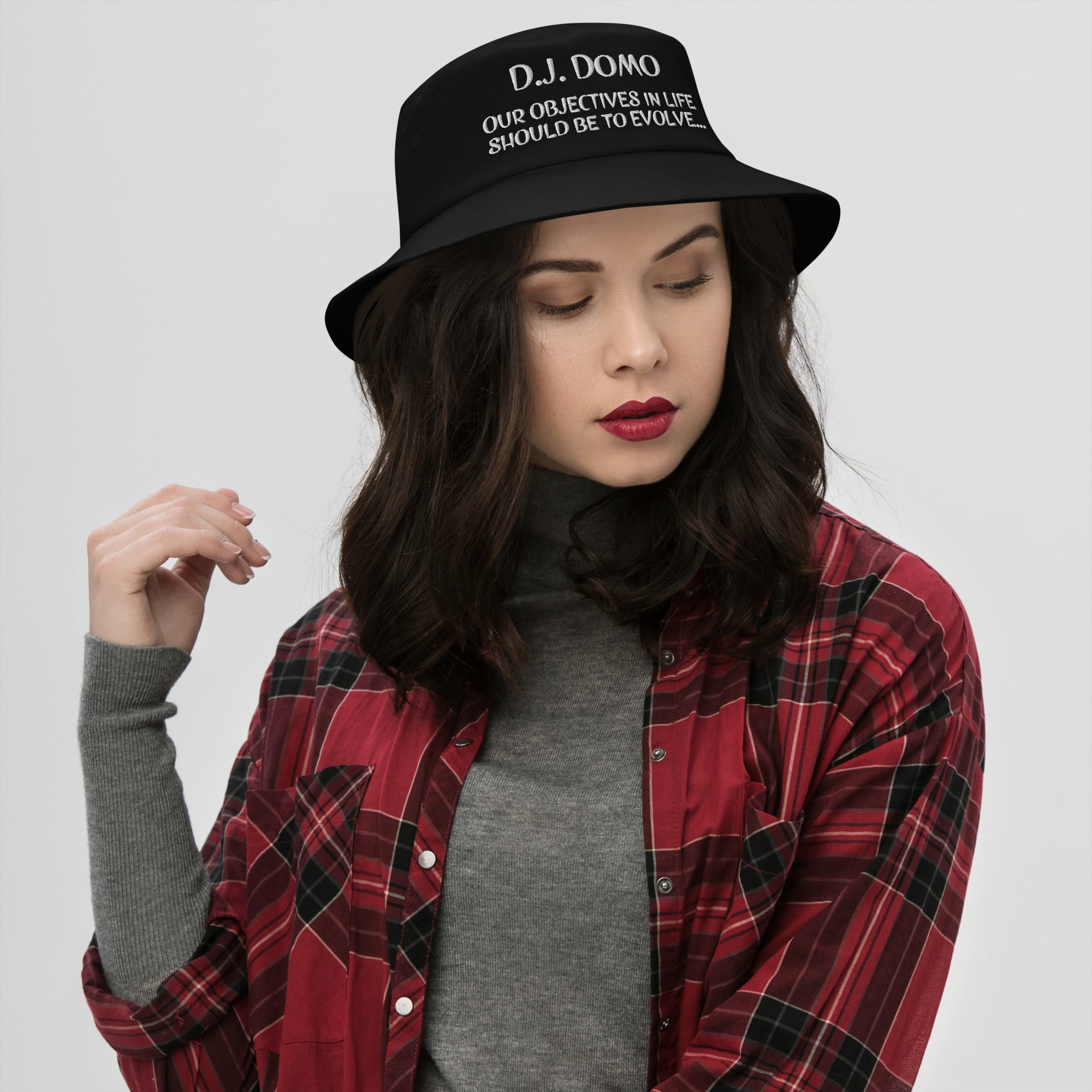 "OBJECTIVE" Bucket Hat Multi Colors/White