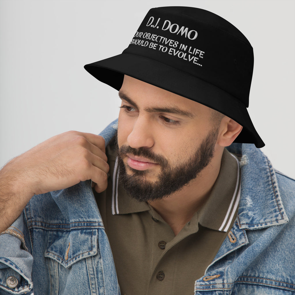 "OBJECTIVE" Bucket Hat Multi Colors/White