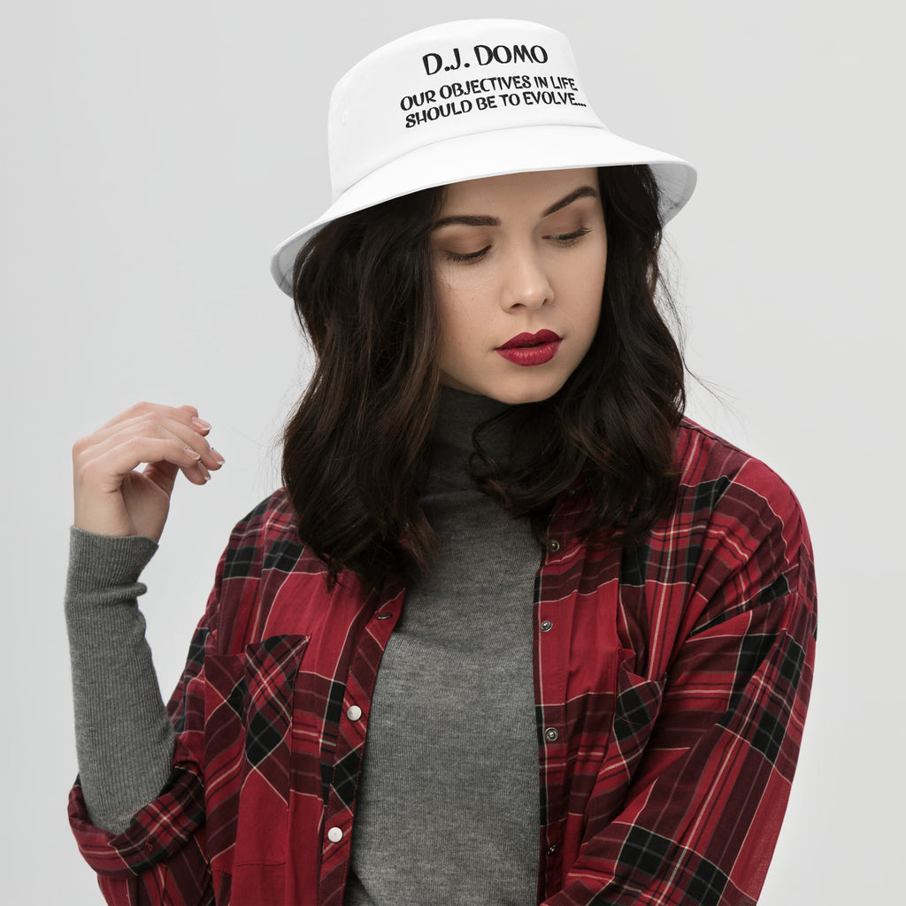 "OBJECTIVE" Bucket Hat Multi Colors/White