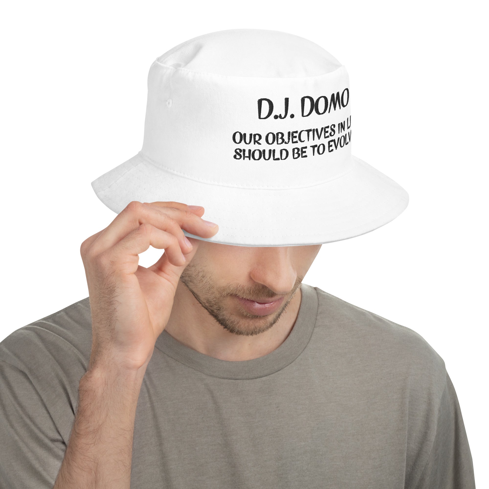 "OBJECTIVE" Bucket Hat Multi Colors/White
