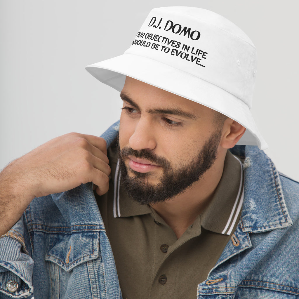 "OBJECTIVE" Bucket Hat Multi Colors/White