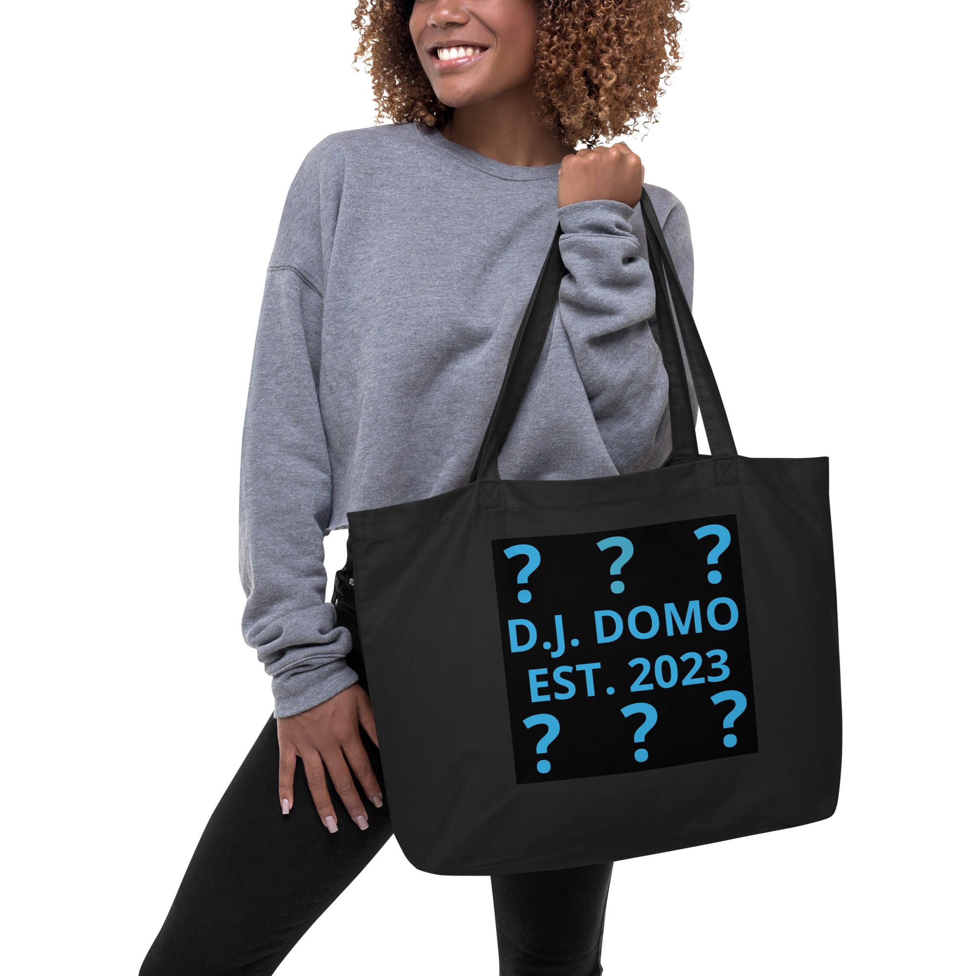"Produce Greatness" Large Tote Bag Black/Light Blue
