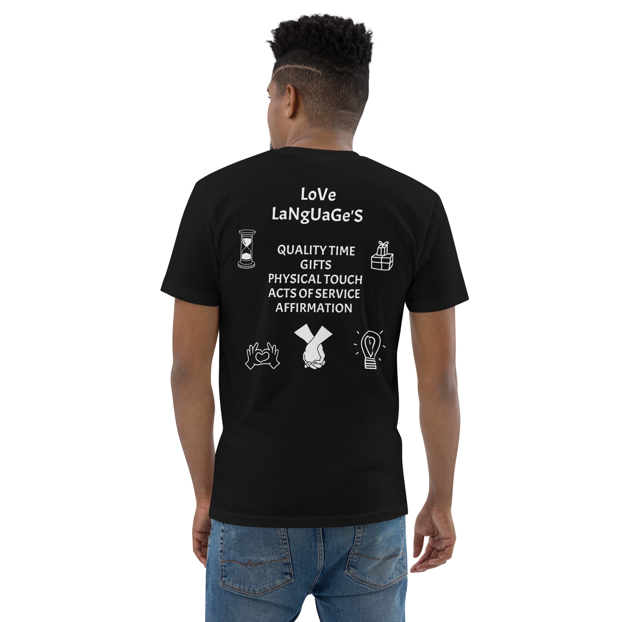 "Love Language" Men's Short Sleeve T-shirt Multi Color/White